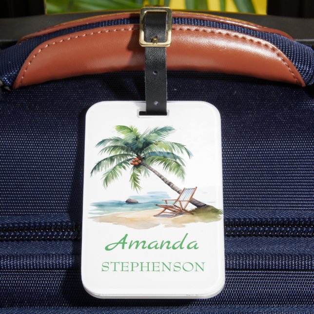 Etiqueta De Bagagem Férias de praia personalizadas (Frente Insitu 2)