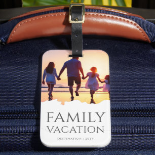 Etiqueta De Bagagem Férias Familiares Elegantes   Foto Trip da Família