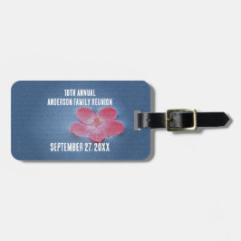 Etiqueta De Bagagem Férias Florais Anuais de Verão da Reunião da Famíl