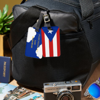 Etiqueta De Bagagem Férias Patrióticas Bandeira de Porto Rico