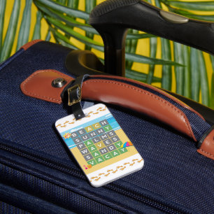 Etiqueta De Bagagem Férias Personalizadas de Quebra-cabeça de Palavras