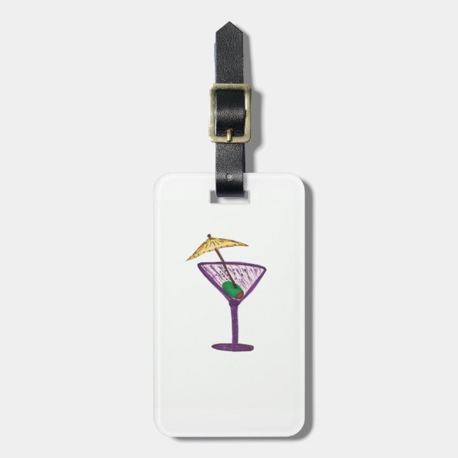 Etiqueta De Bagagem Festa de Solteira Martini (Frente Vertical)