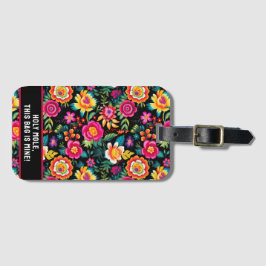 Etiqueta De Bagagem Fiesta Floral Extravaganza Personalizável