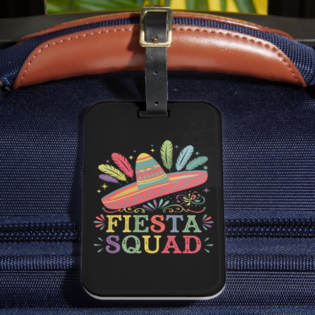 Etiqueta De Bagagem Fiesta Squad Cinco de Mayo - Combinação Familiar (Frente Insitu 2)