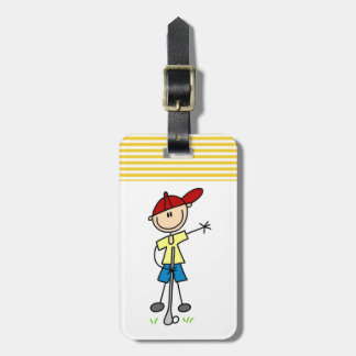Etiqueta De Bagagem Figura masculina jogador de golfe da vara