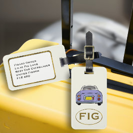 Etiqueta De Bagagem Figuras Monograma Lilac Figaro Carro Bagagem
