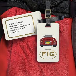 Etiqueta De Bagagem Figuras Monograma Vermelho Figaro Carro Bagagem