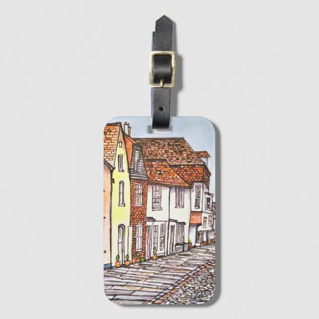 Etiqueta De Bagagem Fila de Casas (Frente Vertical)