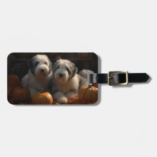 Etiqueta De Bagagem Filhote de Old English Sheepdog Autumn Delight Abó