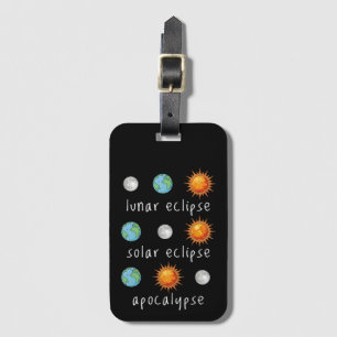 Etiqueta De Bagagem Fim do Mundo Divertido Eclipse Lunar Solar