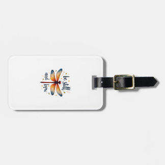 Etiqueta De Bagagem Fique quieto e conheça Floral Dragonfly Christian 