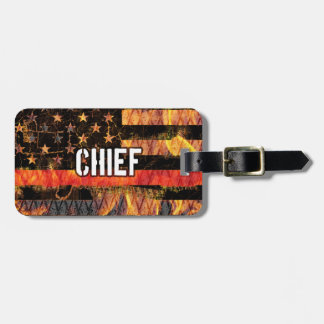 Etiqueta De Bagagem Fire Chief Firefighter Flag