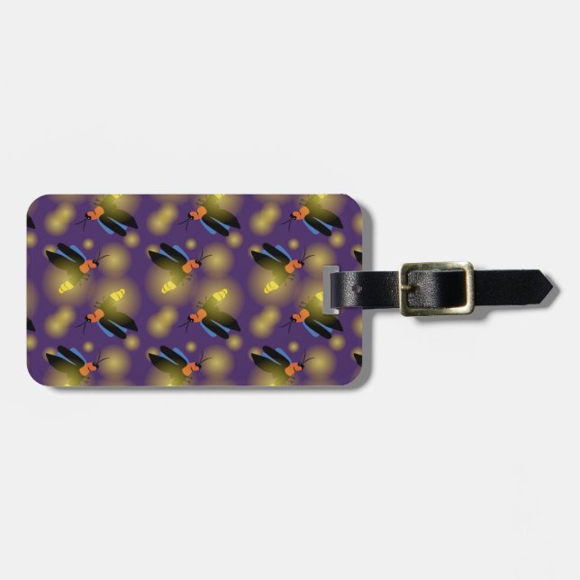 Etiqueta De Bagagem Fireflies Graphic on Purple (Frente Horizontal)