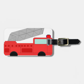 Etiqueta De Bagagem Firetruck vermelho bonito