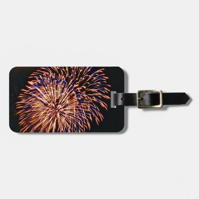 Etiqueta De Bagagem Fireworks (Frente Horizontal)