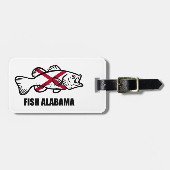 Etiqueta De Bagagem Fish Alabama (Frente Horizontal)