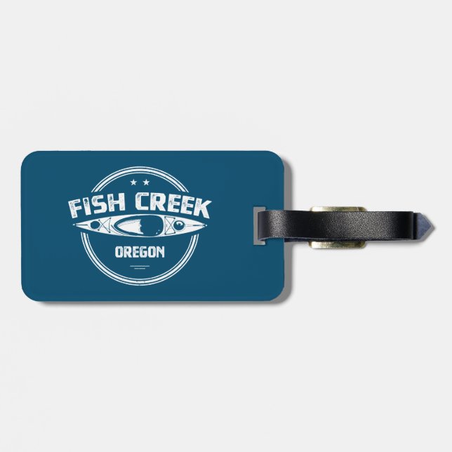 Etiqueta De Bagagem Fish Creek Oregon Kayak (Traseira Horizontal)