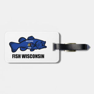 Etiqueta De Bagagem Fish Wisconsin Flag
