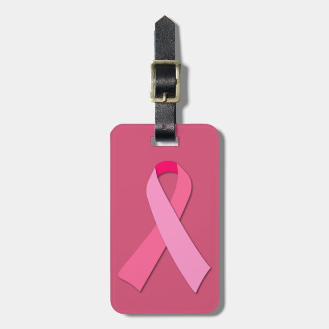 Etiqueta De Bagagem Fita cor-de-rosa (Frente Vertical)