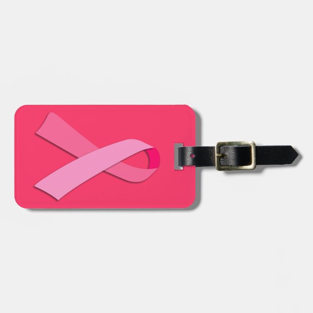 Etiqueta De Bagagem Fita cor-de-rosa (Frente Horizontal)