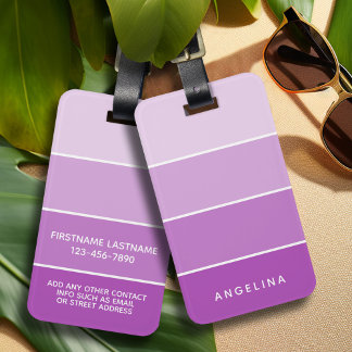 Etiqueta De Bagagem Fita de Pintura Violeta com Nome Personalizado