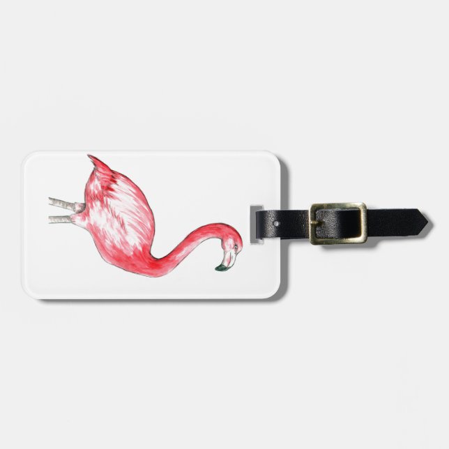 Etiqueta De Bagagem Flamingo Art (Frente Horizontal)