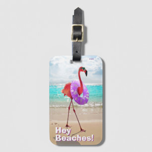 Etiqueta De Bagagem Flamingo Com Tubo Interior