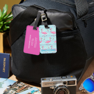 Etiqueta De Bagagem Flamingo Personalizado pelo Verão do Mar