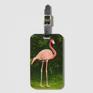 Etiqueta De Bagagem Flamingo Rosa Lindamente