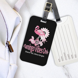 Etiqueta De Bagagem Flamingo Vibi Apenas Flamingo Rosa Branca
