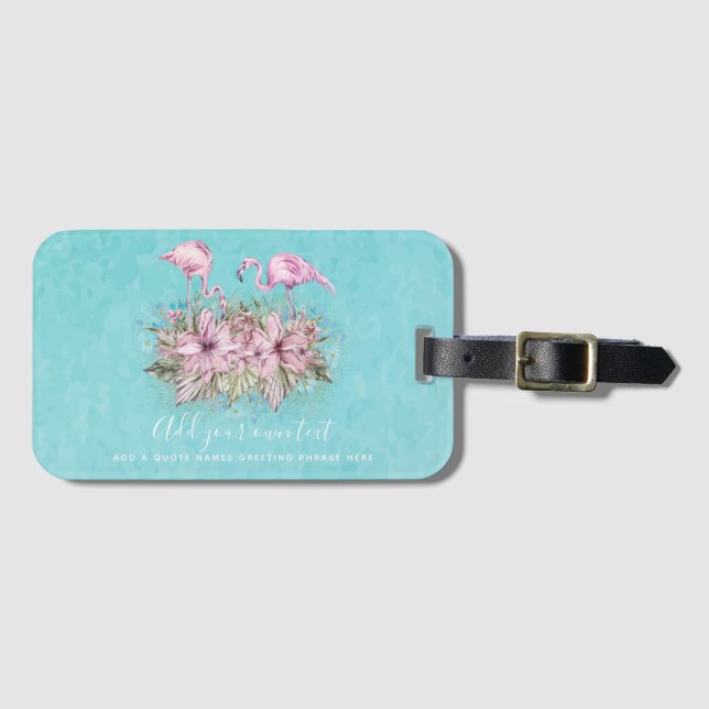 Etiqueta De Bagagem FLAMINGOS Personalizados (Frente Horizontal)