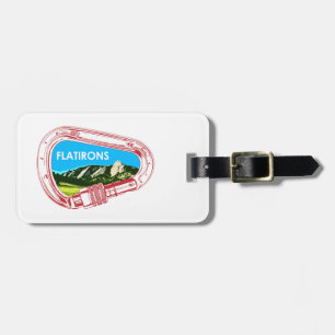 Etiqueta De Bagagem Flatirons Subindo Carabiner