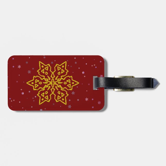 Etiqueta De Bagagem Floco de neve Dourado (Traseira Horizontal)