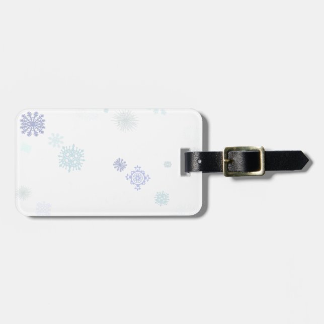Etiqueta De Bagagem Flocos de neve pálidos (Frente Horizontal)