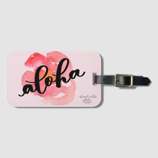 Etiqueta de Bagagem Flor Abstrata Bright Aloha (Frente Horizontal)