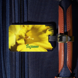 Etiqueta De Bagagem Flor Amarelo Daffodil Fechar Personalizado