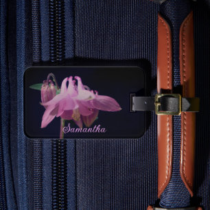 Etiqueta De Bagagem Flor Columbina Rosa Intenso Personalizado