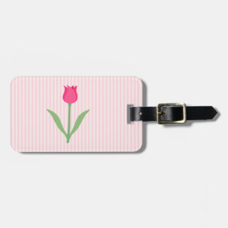 Etiqueta De Bagagem Flor cor-de-rosa bonito da tulipa