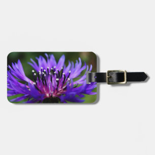 Etiqueta De Bagagem Flor de Centáurea Azul - Florescem Paz Amor Destin