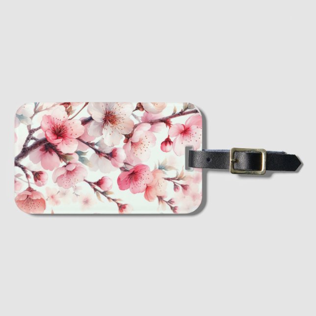 Etiqueta De Bagagem Flor de Cerejeira (Frente Horizontal)