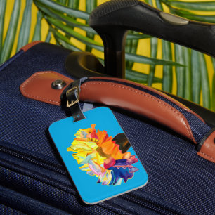 Etiqueta De Bagagem Flor de cor aquosa do craveiro colorida