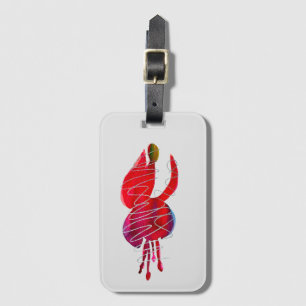 Etiqueta De Bagagem Flor de cor d'água do Fuchsia abstrato