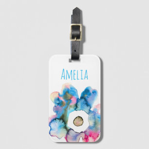 Etiqueta De Bagagem Flor de cor variável moderna