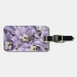 Etiqueta De Bagagem Flor De Delfinio Roxo Monograma Bela