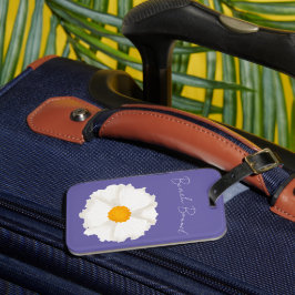 Etiqueta De Bagagem Flor de Papoula Branca Roxa