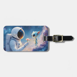 Etiqueta De Bagagem Flor Espacial do Astronauta Fantasy