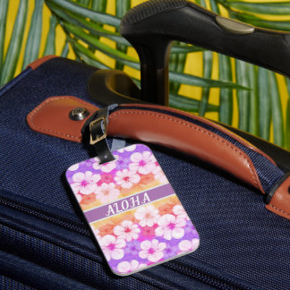 Etiqueta De Bagagem Flor Havaiana Aloha 01 