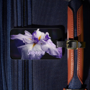 Etiqueta De Bagagem Flor Iris Japonês Intenso Fechar Personalizado