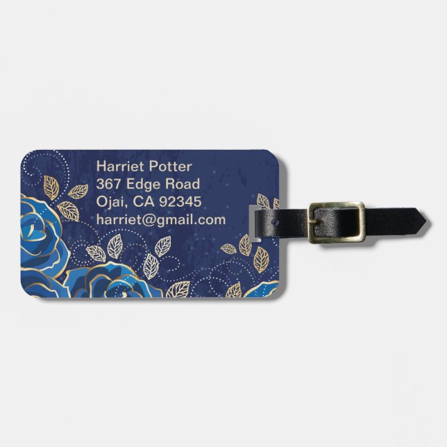 Etiqueta De Bagagem Flor Legal, Flor, Brilhante (Frente Horizontal)