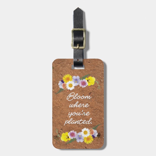 Etiqueta De Bagagem Flor onde você é inspirado plantado (Frente Vertical)